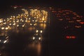 The night lights on the Highway 405 San Diego Freeway Royalty Free Stock Photo
