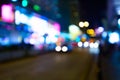 Night lights of Hong Kong. Abstract blurred city background Royalty Free Stock Photo