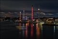 Night lights and illumination of the Amusement park Grona Lund with magic Christmas atmosphere