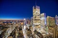 Night lights of Manhattan. New York City aerial view Royalty Free Stock Photo