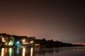 Night lights over river