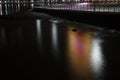 Night lights reflected in the water Royalty Free Stock Photo