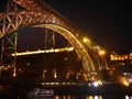 Night lights shoot photo of LuÃÂ­s One iron Bridge Porto Portugal