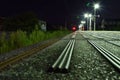 Night lights at the train station