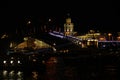 Night lights view of old bridge