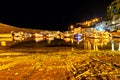 Night long exposure view of ancient port in Piombino, Tuscany - Italy Royalty Free Stock Photo