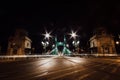 Night long exposureof Szechenyi Chain Bridge in Budapest,Hungary. Szechenyi lanchid,chain bridge that spans the River Danube Royalty Free Stock Photo