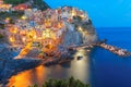 Night Manarola, Cinque Terre, Liguria, Italy Royalty Free Stock Photo