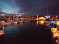 Night marina france Marseille boats sunset