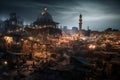 Night market at devastating city in middle east because of warfare.