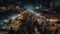 Night market vendors selling traditional street food generated by AI Royalty Free Stock Photo