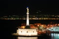 Night Messina port in Sicily, Italy