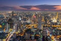 Night of the Metropolis Bangkok City downtown cityscape urban skyline tower Thailand Royalty Free Stock Photo