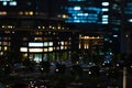 A night miniature cityscape in Marunouchi Tokyo tiltshift