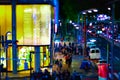 A night miniature neon street in Shibuya tiltshift