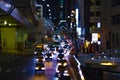 A night miniature neon street in Shibuya Tokyo tiltshift