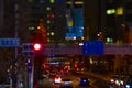 A night miniature neon street in Shibuya tiltshift