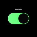 Night Mode Green Switch Button. Dark Theme Slider Button. UI. Vector Illustration On Black Background Royalty Free Stock Photo