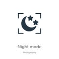 Night mode icon vector. Trendy flat night mode icon from photography collection isolated on white background. Vector illustration Royalty Free Stock Photo