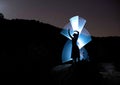 Night model in mountain scenery and illuminated with lights Royalty Free Stock Photo