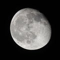 Night moon on the clear sky with visible craters Royalty Free Stock Photo