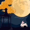 night moon with rabbit