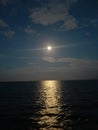 Night moonlight ocean