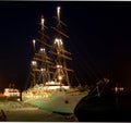 Night mooring of the yacht SEA CLOUD II Royalty Free Stock Photo