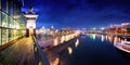 Night Moscow. Moscow River. Royalty Free Stock Photo