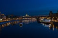 Night Moscow. Moscow River. Royalty Free Stock Photo