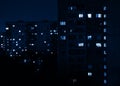 Night at Moscow suburbs city background Royalty Free Stock Photo