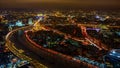 Night Moscow top view panorama from the observation deck in the business center on February 07, 2019 Royalty Free Stock Photo