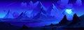 Night mountain landscape with lake in dark valley Royalty Free Stock Photo