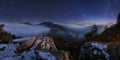 Night mountain panoramic view landcape Royalty Free Stock Photo