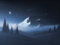 Night mountain winter landscape. Royalty Free Stock Photo