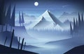 Night mountains landscape with stars Royalty Free Stock Photo