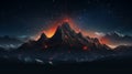 Night Mountains: Redshift-inspired Illustration With Fluid Networks