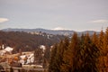 Night mountains view at the Karpatian mountain village Royalty Free Stock Photo