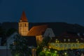 NIght near church with cemetery in Semriach village in south Austria Royalty Free Stock Photo