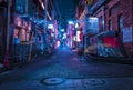 A night neon street at the downtown in Nakano Tokyo