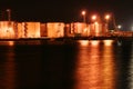 Night oil tanks in the harbor #2 Royalty Free Stock Photo