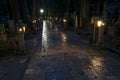 Night at Okunoin cemetery, Koya san, Japan Royalty Free Stock Photo