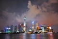 Night Oriental Pearl Tower and buildings, Shanghai