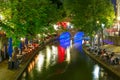 Night Oudegracht and bridge, Utrecht, Netherlands