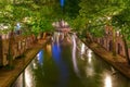 Night Oudegracht and bridge, Utrecht, Netherlands