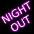 Night out neon sign retro design Royalty Free Stock Photo