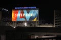 At night outside the stadium of Super Bowl LV at the Raymond James Stadium in Tampa, Florida January 21, 2021