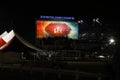 At night outside the stadium of Super Bowl LV at the Raymond James Stadium in Tampa, Florida January 21, 2021