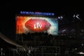 At night outside the stadium of Super Bowl LV at the Raymond James Stadium in Tampa, Florida January 21, 2021