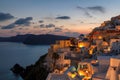 Night view of Santorini island, Greece Royalty Free Stock Photo